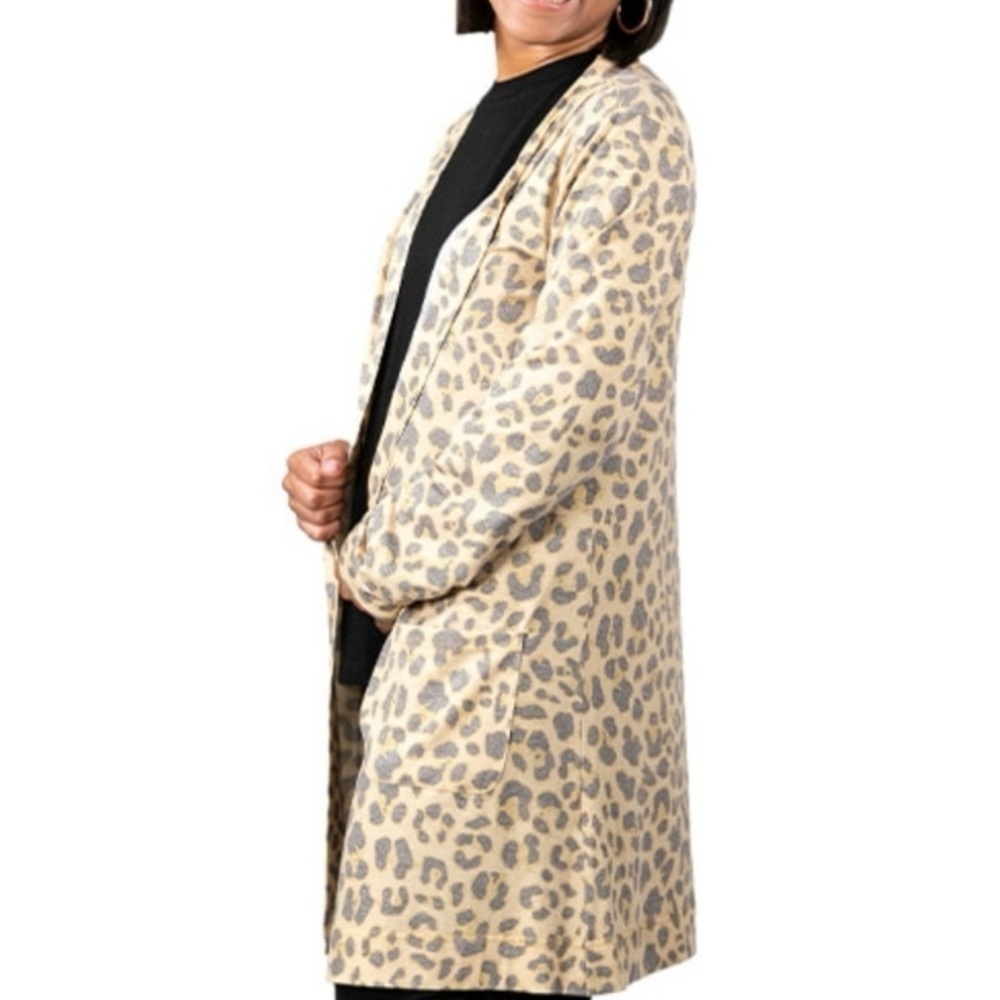 Simply Southern Collection Leopard Animal Print Duster Sweater S / M